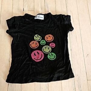 Neon Smiley Face Applique Tee